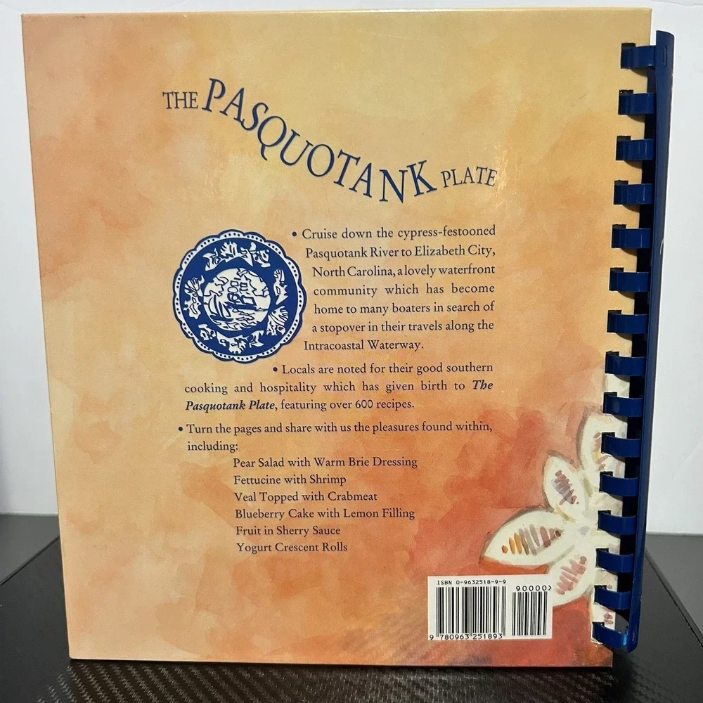 The Pasquotank Plate Coastal Carolina Cuisine Cookbook NC Spiral Bound